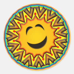 RETRO SUN RONDE STICKER