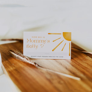 Retro Sun Summer Hoe groot is mama's buikticket Informatiekaartje