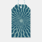 Retro Sun Wave Daisy Green Verjaardag Dank u Cadeaulabel (Achterkant)