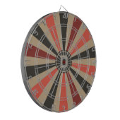 Retro Sunburst Aangepaste Monogram Dartbord (Voorkant Links)