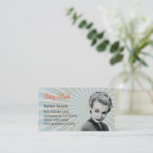 Retro  Sunburst Hair Stylist Visitekaartje (Staand voorkant)