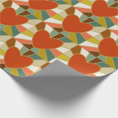 Retro sunburst hart cadeaupapier (Hoek)