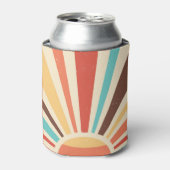 Retro sunburst: kleurrijke  banner. blikjeskoeler (Blikje Voorkant)