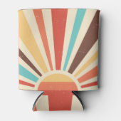 Retro sunburst: kleurrijke  banner. blikjeskoeler (Voorkant)