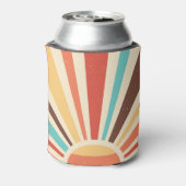 Retro sunburst: kleurrijke  banner. blikjeskoeler (Blikje Achterkant)