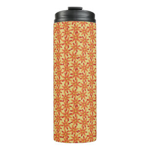 Retro Sunburst Madelief Bloem Motief Bekerglas in Thermosbeker