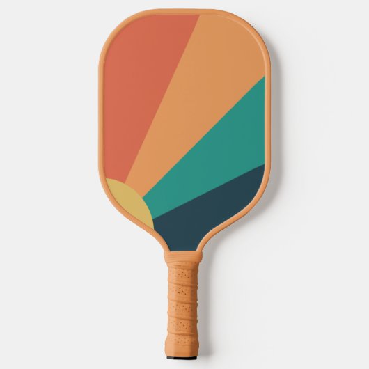 Retro Sunburst met persoonlijke naam Pickleball Paddle (Achterkant)