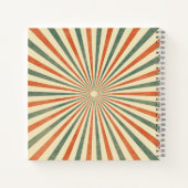 Retro Sunburst Spiral  Design Notitieboek (Achterkant)
