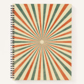 Retro Sunburst Spiral  Design Notitieboek (Voorkant)