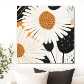 Retro Sunflower Canvas Afdruk