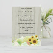 Retro Sunflower Formele bruiloft Uitnodiging (Staand voorkant)