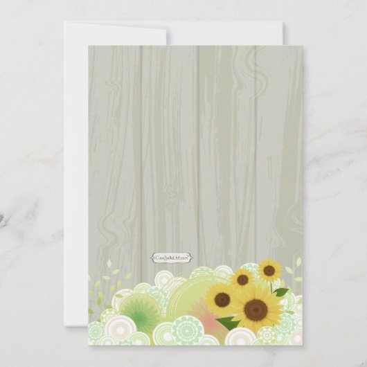 Retro Sunflower Formele bruiloft Uitnodiging (Achterkant)