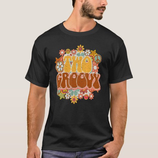 Retro Sunflower Hippie Two Groovy Positive Mind Ha T-shirt (Voorkant)
