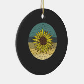 Retro Sunflower Keramisch Ornament (Rechts)