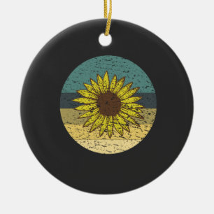 Retro Sunflower Keramisch Ornament