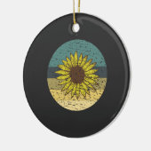 Retro Sunflower Keramisch Ornament (Links)