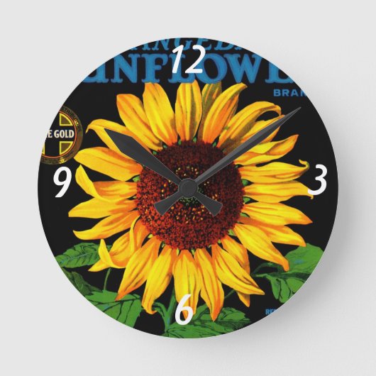 Retro Sunflower Wall klok (Voorkant)