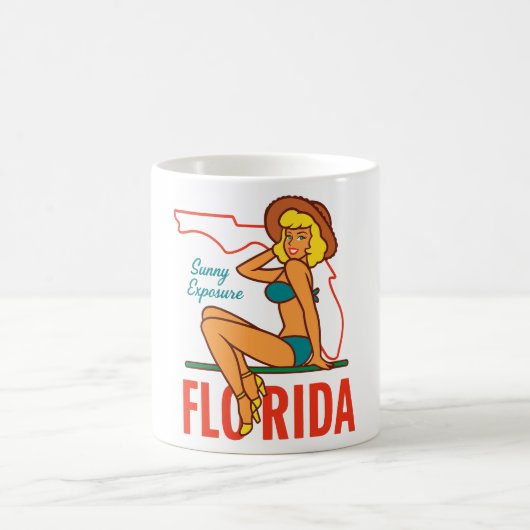 Retro "Sunny Exposure Florida" Pin-Up Koffiemok (Center)