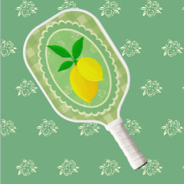 Retro Sunny Lemon Yellow Spring Green Pickleball Paddle
