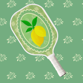Retro Sunny Lemon Yellow Spring Green Pickleball Paddle