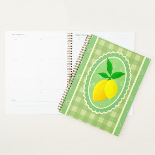 Retro Sunny Lemon Yellow Spring Green Planner (Display)