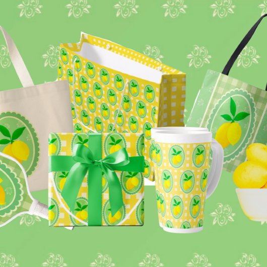 Retro Sunny Lemon Yellow Spring Green Theedoek