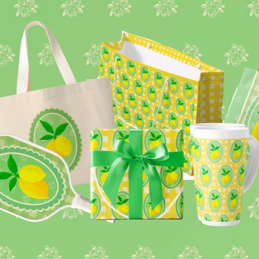 Retro Sunny Lemon Yellow Spring Green Theedoek