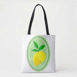 Retro Sunny Lemon Yellow Spring Groen Wit Draagtas
