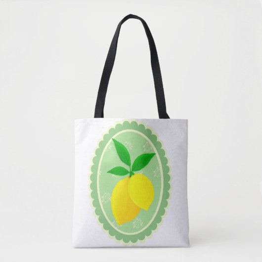 Retro Sunny Lemon Yellow Spring Groen Wit Draagtas (Voorkant)