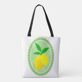 Retro Sunny Lemon Yellow Spring Groen Wit Draagtas (Achterkant)