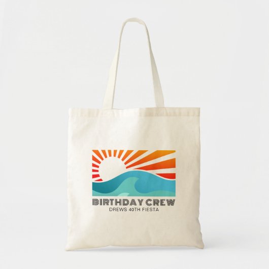 Retro Sunset 20e 30e 40e 50e 60 Verjaardag Crew Tote Bag (Voorkant)