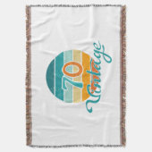 Retro Sunset 70  gestrest Deken (Voorkant Verticaal)