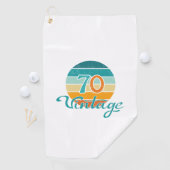 Retro Sunset 70 gestrest Golfhanddoek (Insitu)