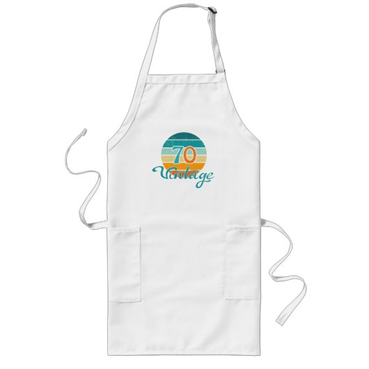 Retro Sunset 70  gestrest Lang Schort (Voorkant)