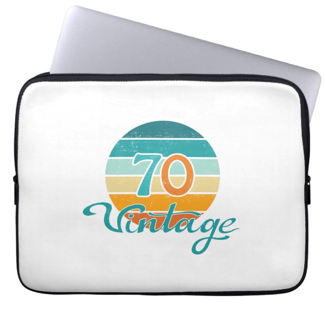 Retro Sunset 70  gestrest Laptop Sleeve (Voorkant)