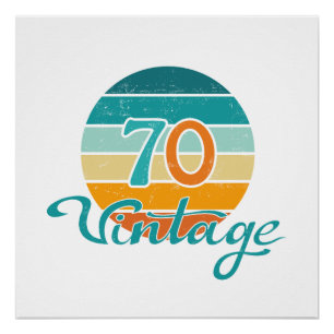 Retro Sunset 70 gestrest Perfect Poster
