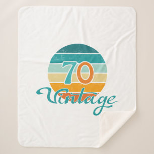 Retro Sunset 70 gestrest Sherpa Deken