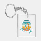 Retro Sunset 70  gestrest Sleutelhanger (Voorkant Links)