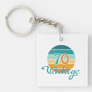 Retro Sunset 70  gestrest Sleutelhanger