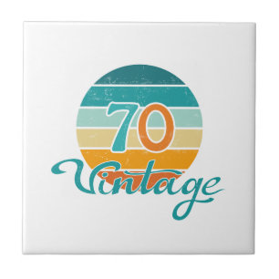Retro Sunset 70 gestrest Tegeltje