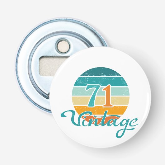Retro Sunset 71  gestrest Button Flesopener (Voorkant)