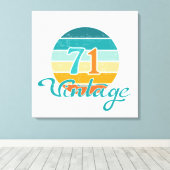 Retro Sunset 71 gestrest Canvas Afdruk (Insitu (Houten vloer))