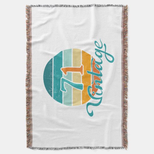 Retro Sunset 71  gestrest Deken (Voorkant Verticaal)