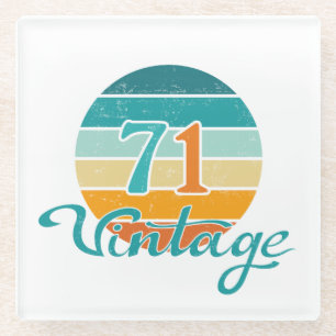 Retro Sunset 71 gestrest Glazen Onderzetter