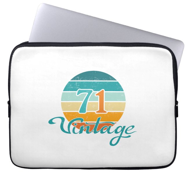Retro Sunset 71  gestrest Laptop Sleeve (Voorkant)