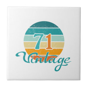 Retro Sunset 71 gestrest Tegeltje