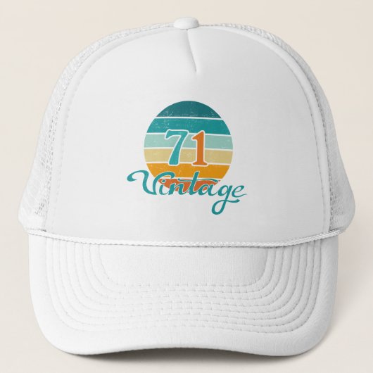 Retro Sunset 71 gestrest Trucker Pet (Voorkant)