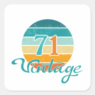 Retro Sunset 71 gestrest Vierkante Sticker