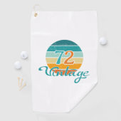 Retro Sunset 72 gestrest Golfhanddoek (Insitu)