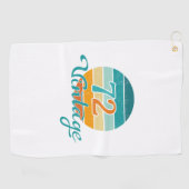 Retro Sunset 72 gestrest Golfhanddoek (Horizontaal)